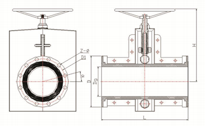 手動(dòng)箍斷閥/撓性閥結(jié)構(gòu)簡(jiǎn)圖