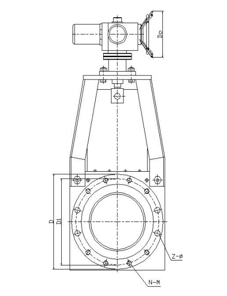 電動(dòng)襯膠調(diào)節(jié)閥/礦漿閥結(jié)構(gòu)簡(jiǎn)圖